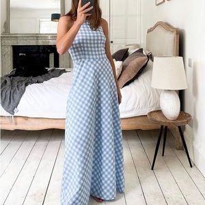 Emma Willis Collection Gingham Picnic Halter Maxi Dress Gown Size 6/8